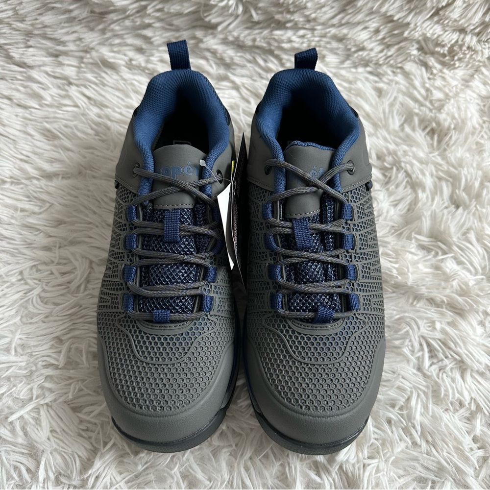 Propet Mens Vestrio Sneakers Gray Blue New In Box Size 8 Extra Extra Wide - Picture 2 of 10